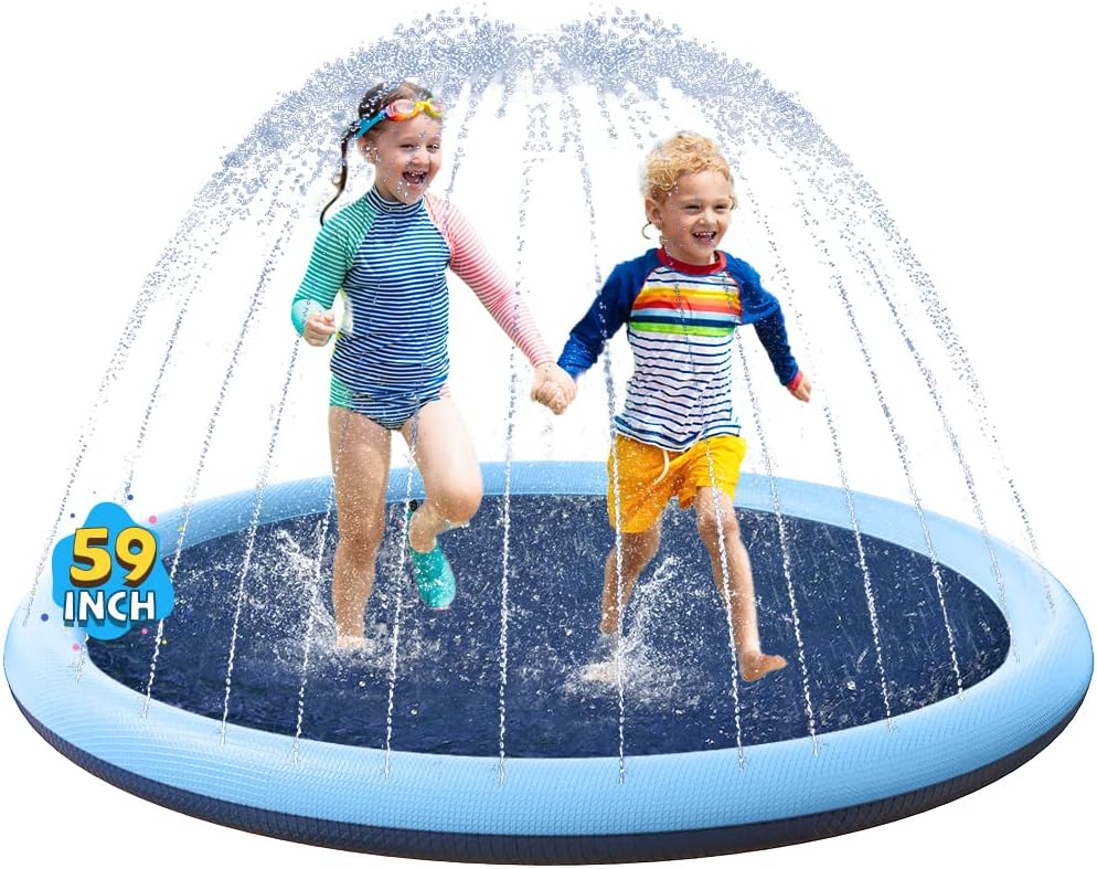 Kids Outdoor Water Play - Non-Slip Splash Pad for Kids and