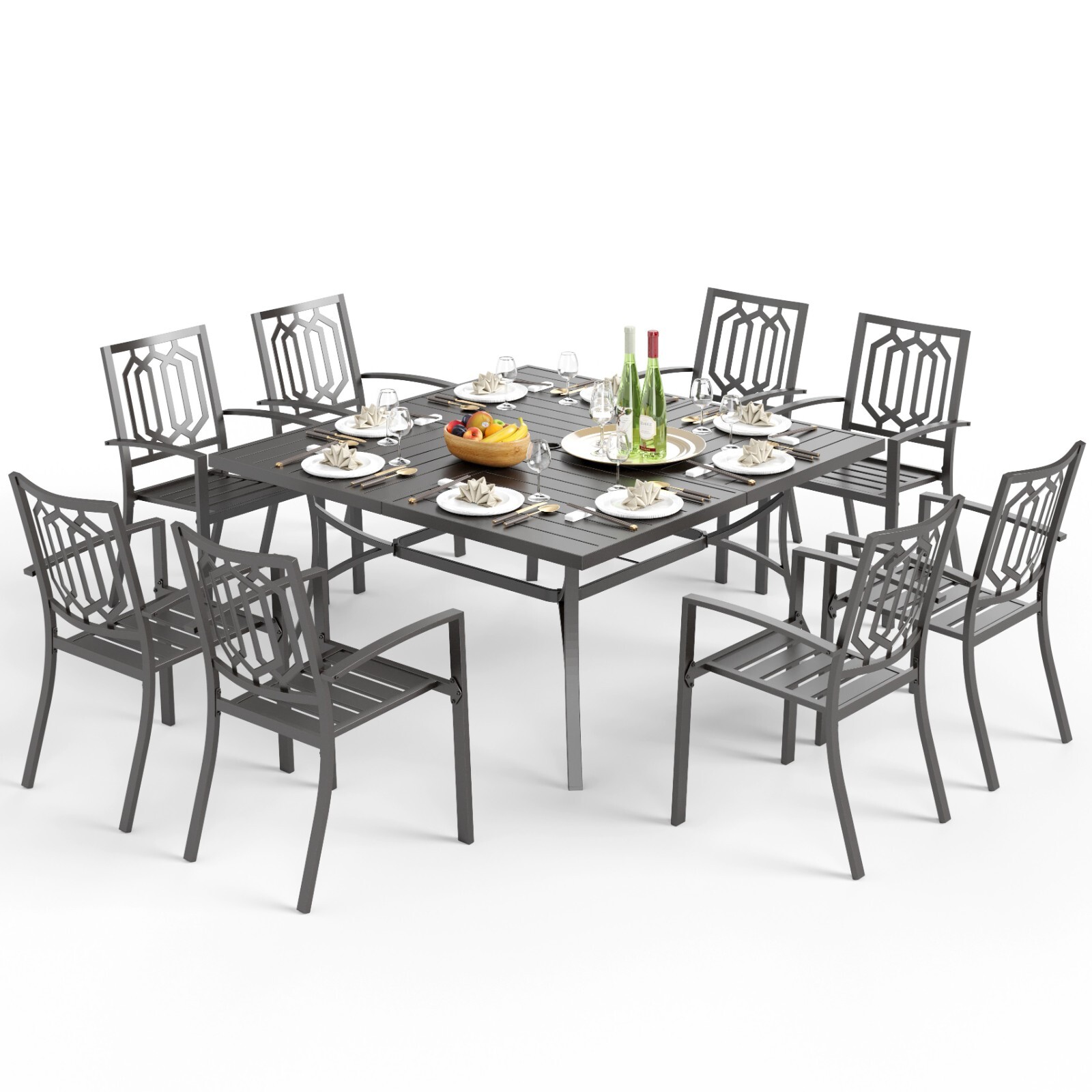 Kids Outdoor Dining Set - 9 Piece Patio Table Set Outdoor