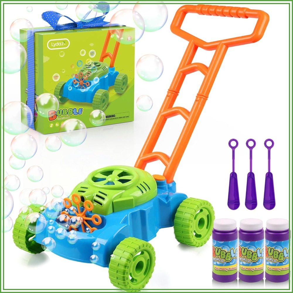 Kids Outdoor Lawn Mower - Kids Bubble Lawn Mower Toy, Push