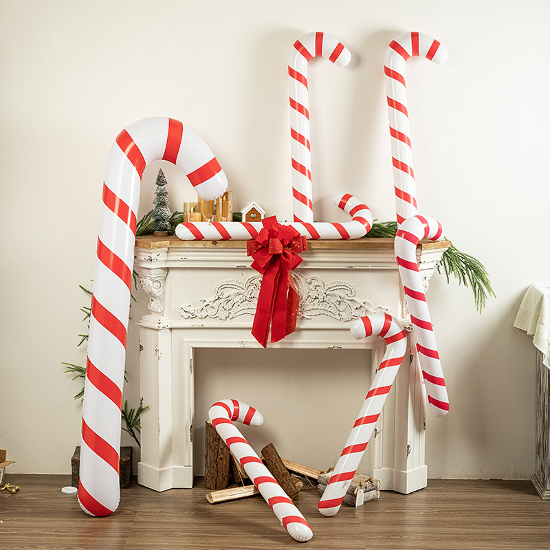 Kids Outdoor Xmas Gifts - 180cm Inflatable Christmas Candy Canes for