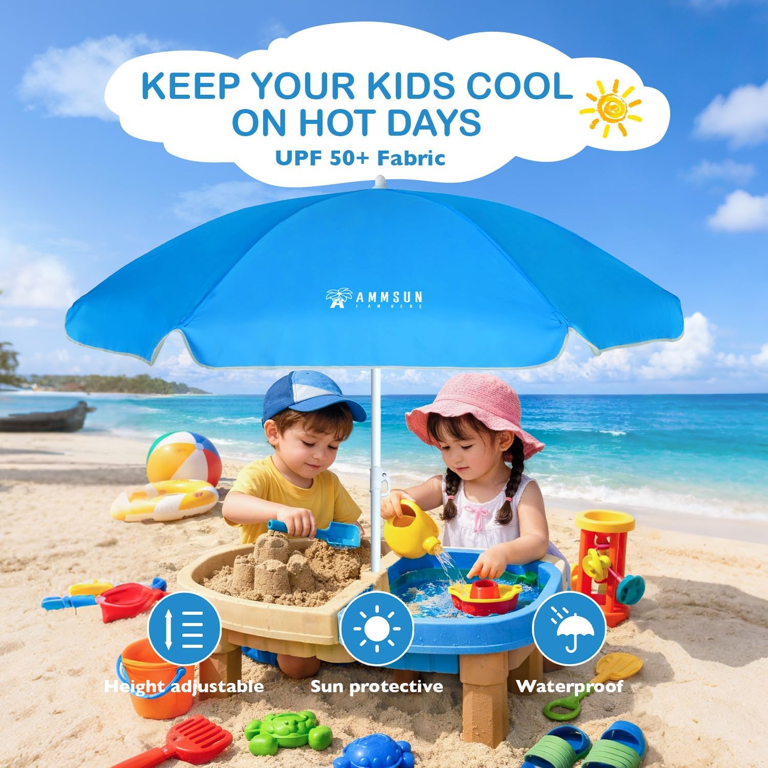 5ft Beach Umbrella for Sand an - Kids Outdoor Water Play ulasan dan harga
