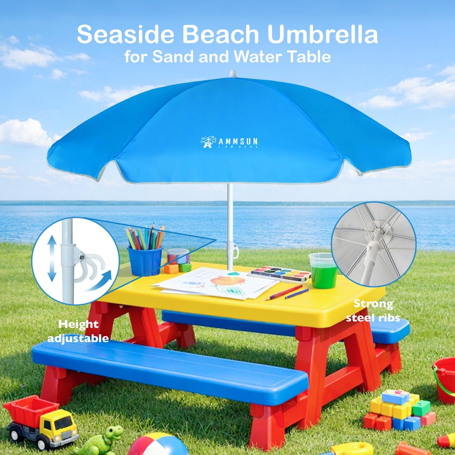 5ft Beach Umbrella for Sand an - Kids Outdoor Water Play ulasan dan harga