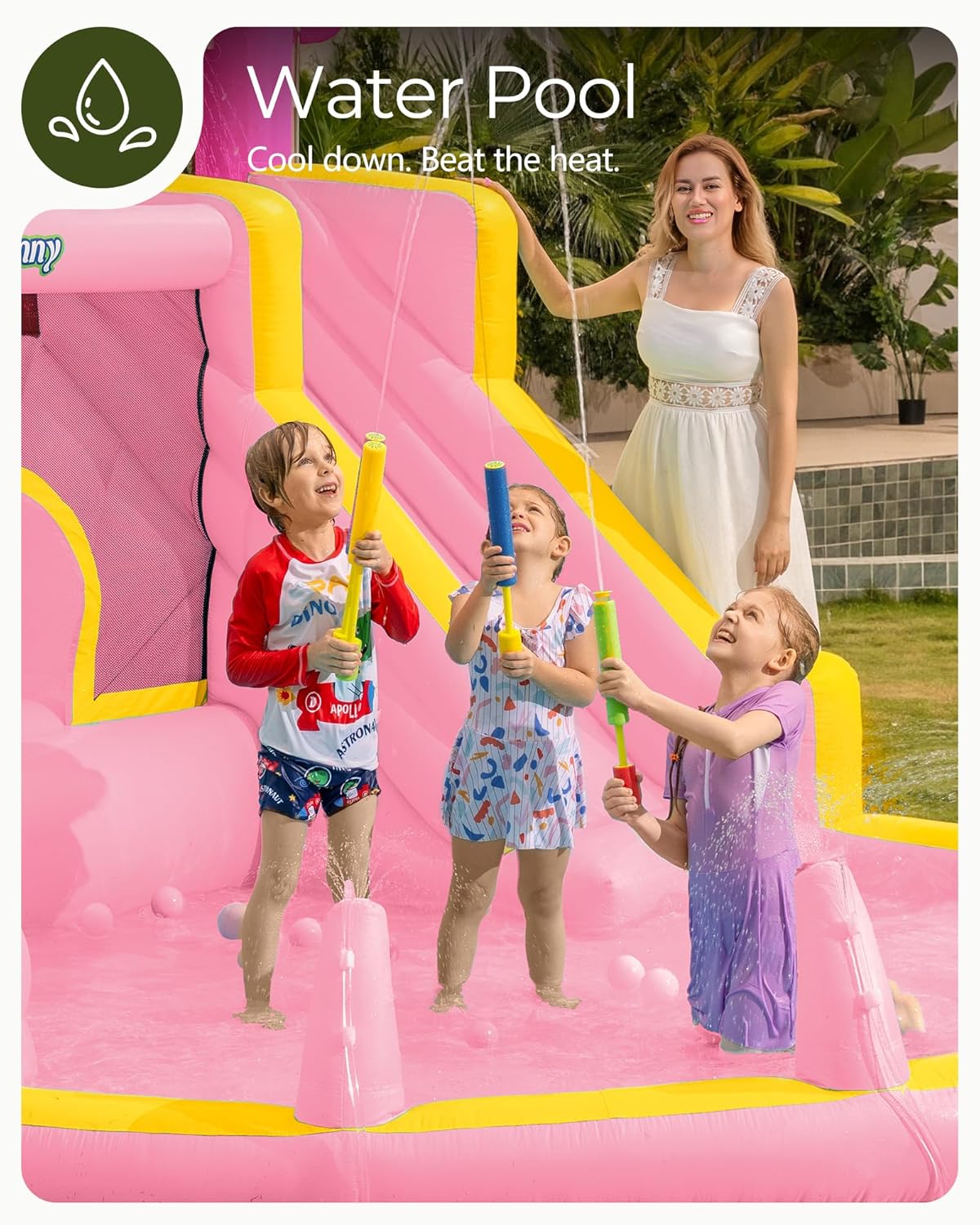 Pink Inflatable Water Slide Bo - Kids Outdoor Water Slide ulasan dan harga