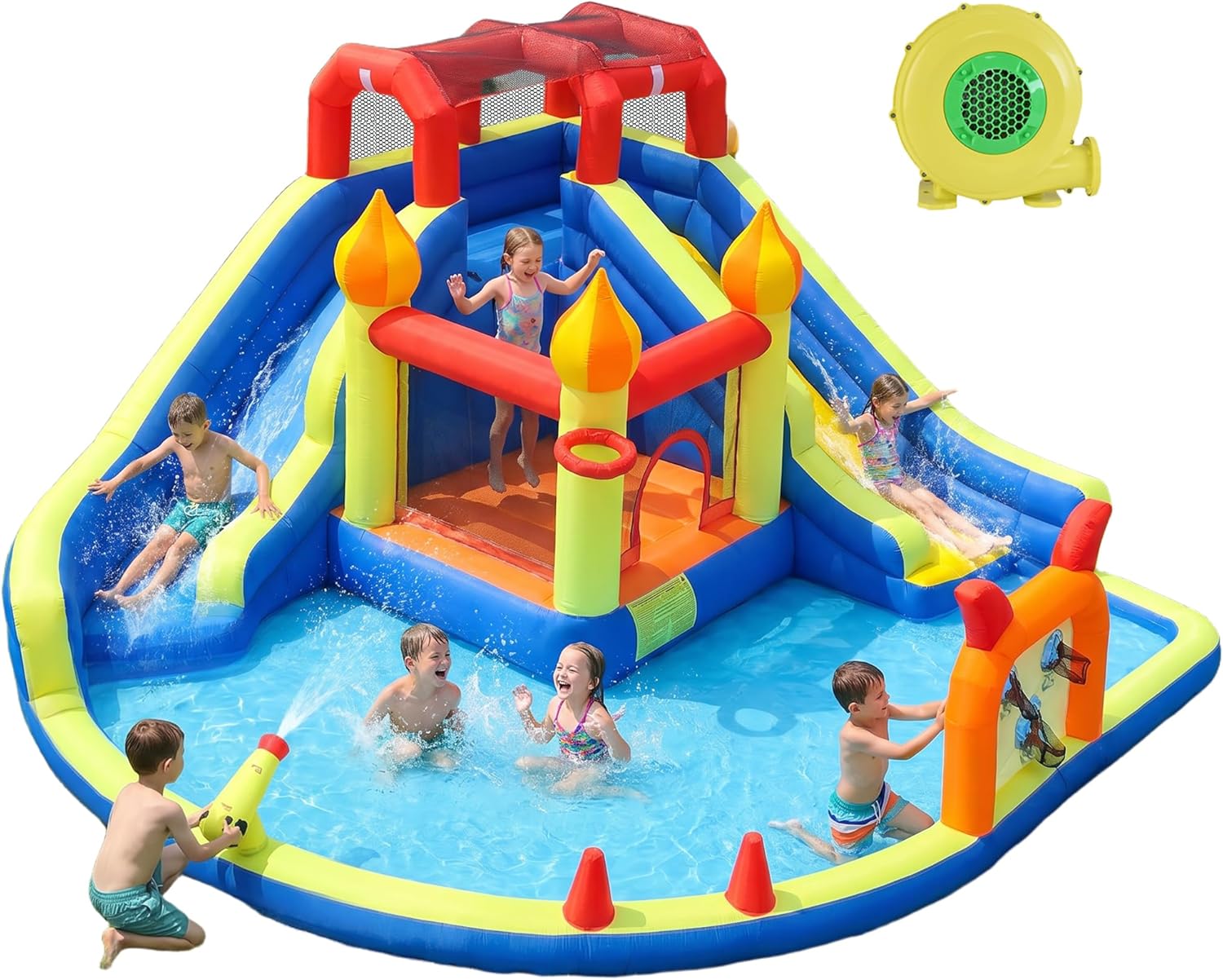 Kids Jumping Castle with Two L - Kids Outdoor Water Slide ulasan dan harga