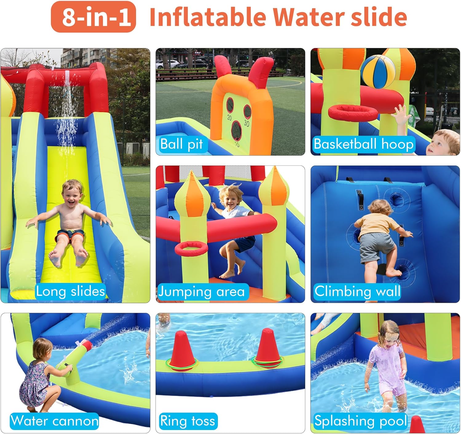 Kids Jumping Castle with Two L - Kids Outdoor Water Slide ulasan dan harga