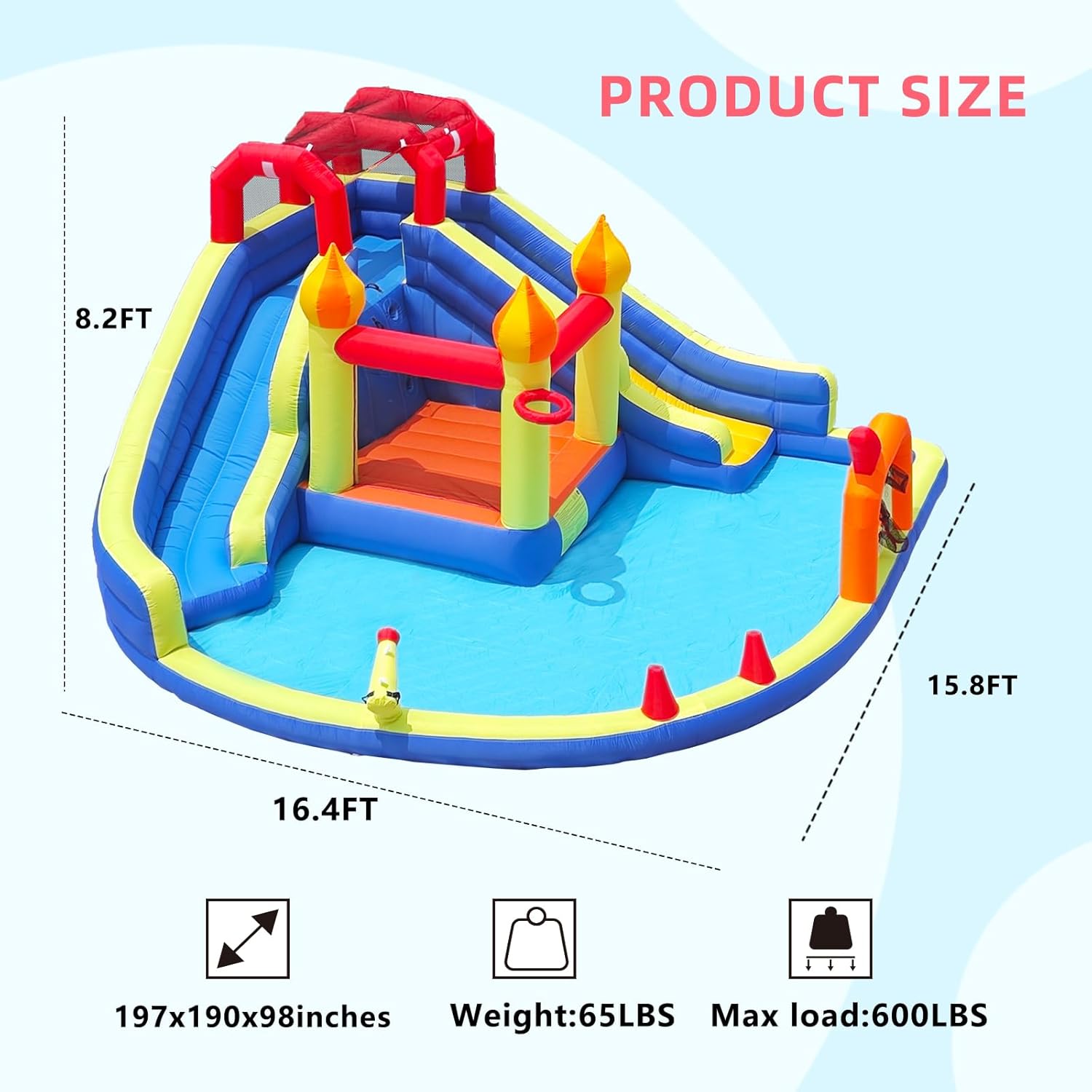 Kids Jumping Castle with Two L - Kids Outdoor Water Slide ulasan dan harga