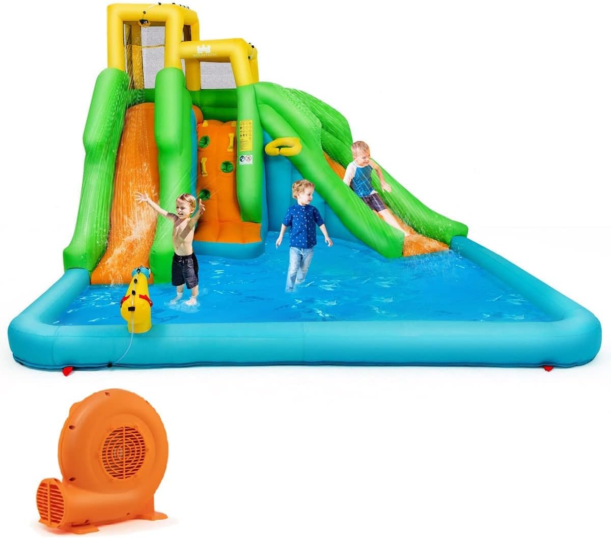 Inflatable Water Slide, 6 in 1 - Kids Outdoor Water Slide ulasan dan harga