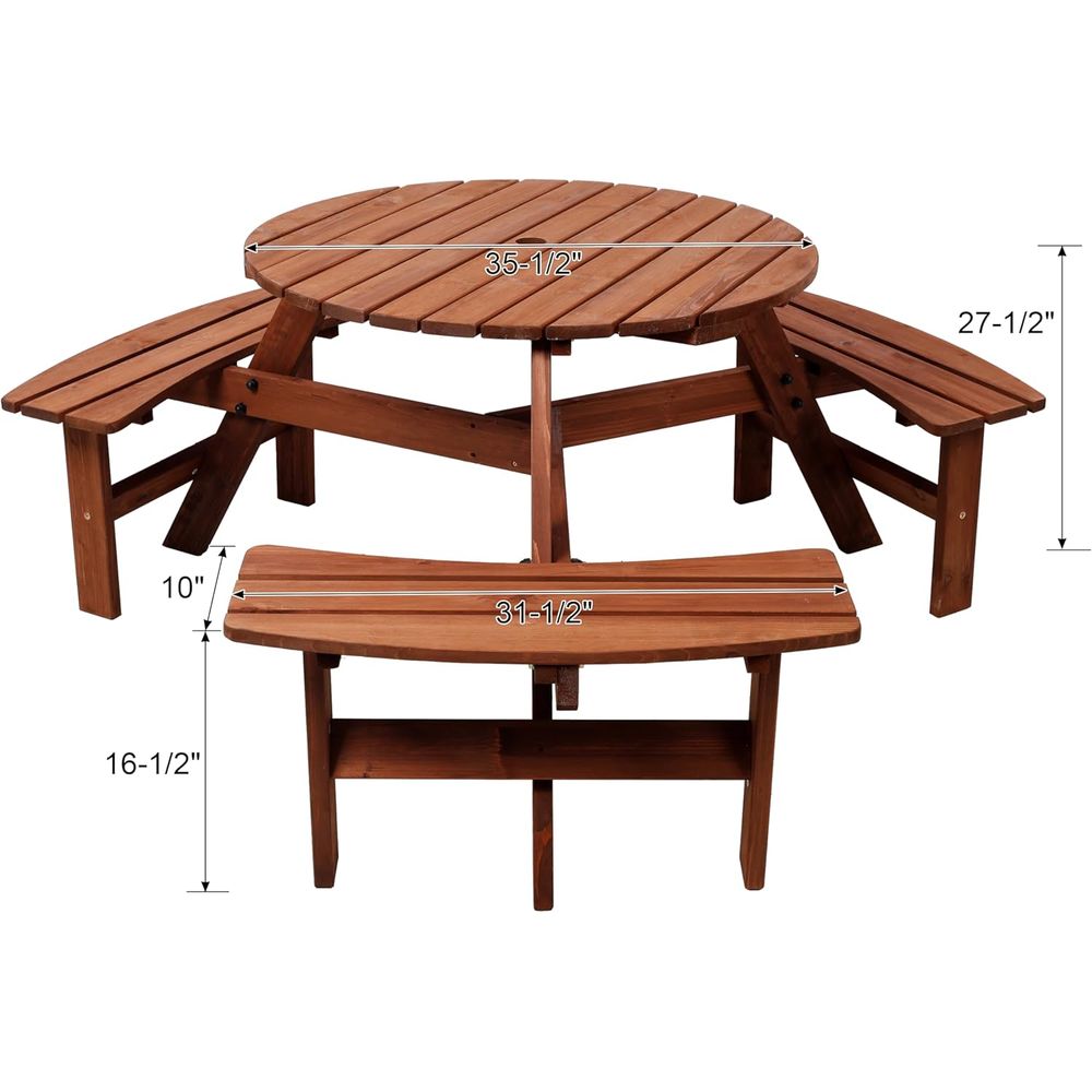 Kids Picnic Table with 3 Bench - Kids Outdoor Bench With Umbrella ulasan dan harga