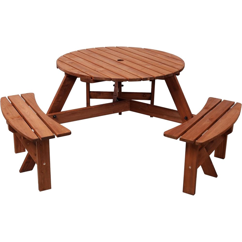 Kids Picnic Table with 3 Bench - Kids Outdoor Bench With Umbrella ulasan dan harga