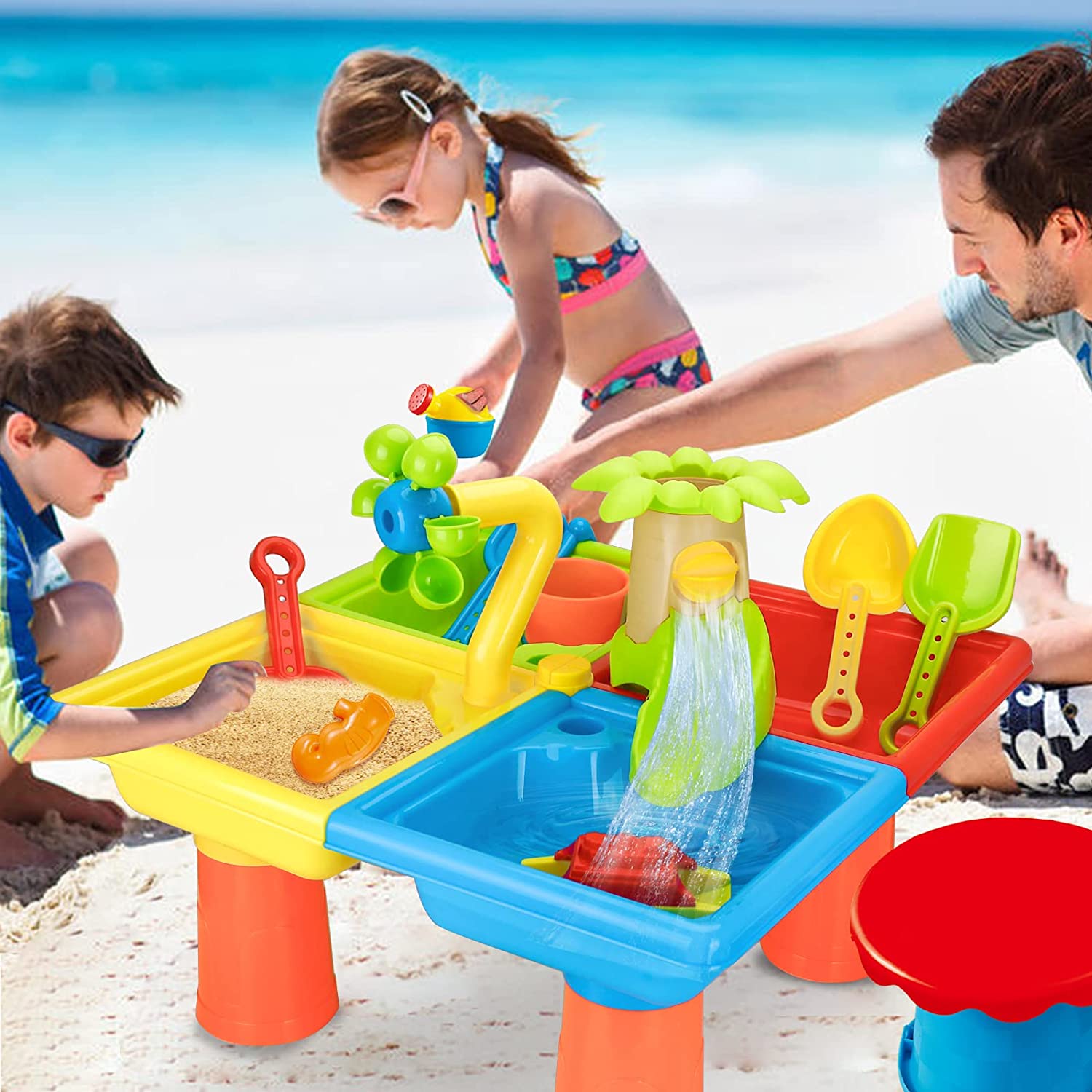 Beach Table Sand Play Toys Chi - Kids Outdoor Water Play Table ulasan dan harga