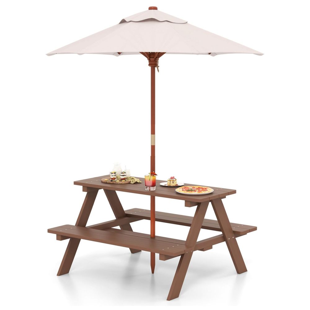 Kids Picnic Table, Toddler Out - Kids Outdoor Bench With Umbrella ulasan dan harga