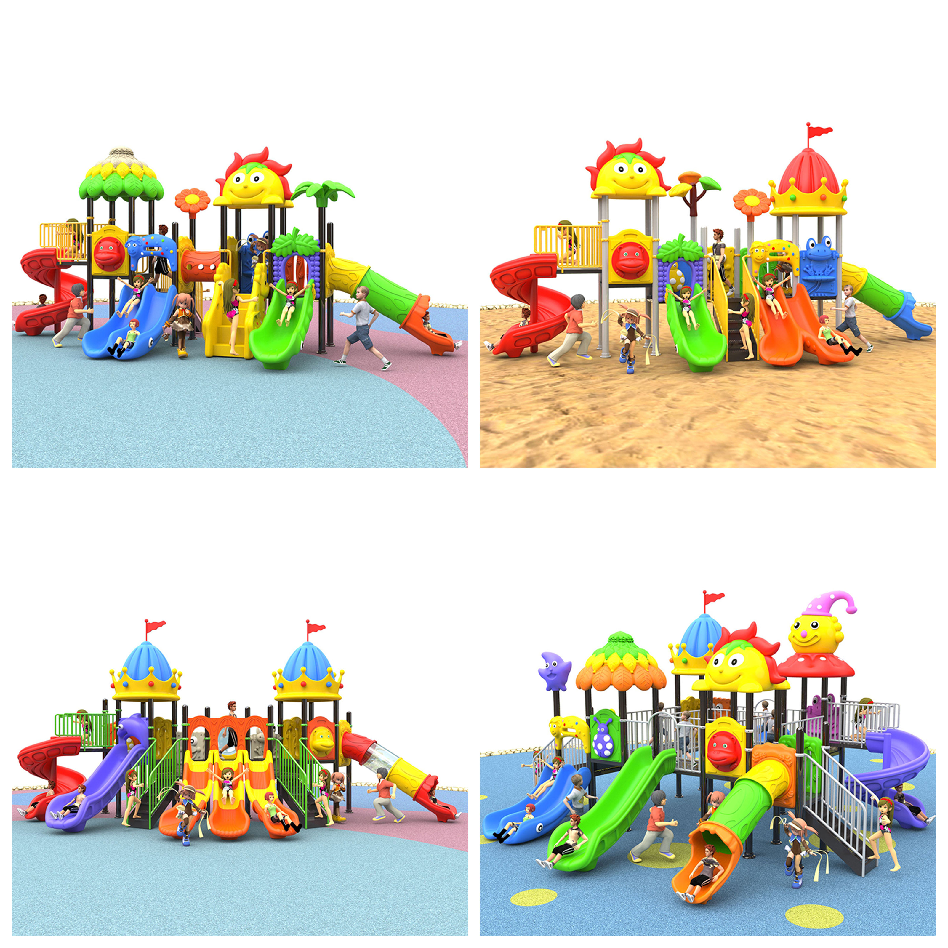 Outdoor Colorful Plastic Slide - Kids Outdoor Adventure Park ulasan dan harga