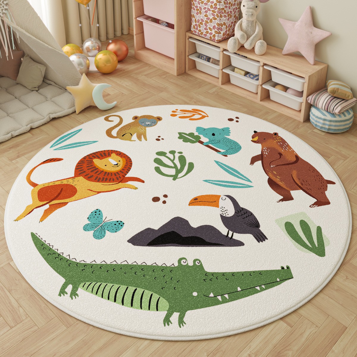 Fun in the Park Kids Round Rug - Kids Outdoor Adventure Park ulasan dan harga