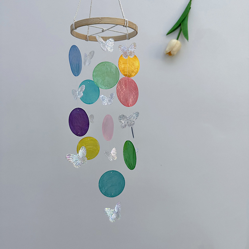 Butterfly Seashell Wind Chimes - Kids Outdoor Fairy Garden ulasan dan harga