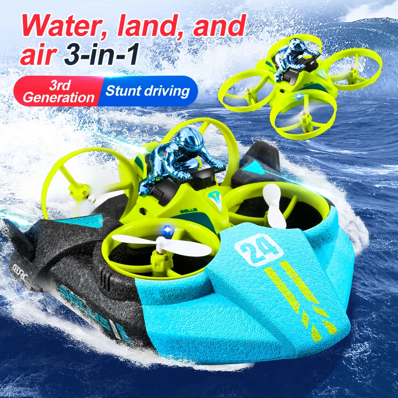 3-in-1 Land Air Sea RC Aircraf - Kids Outdoor Quad ulasan dan harga