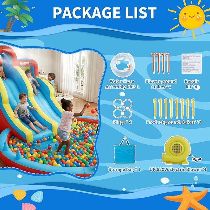 All-Season 8-in-1 Inflatable W - Kids Outdoor Water Slide ulasan dan harga