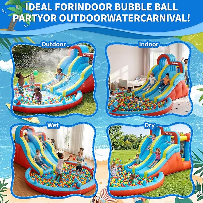 All-Season 8-in-1 Inflatable W - Kids Outdoor Water Slide ulasan dan harga