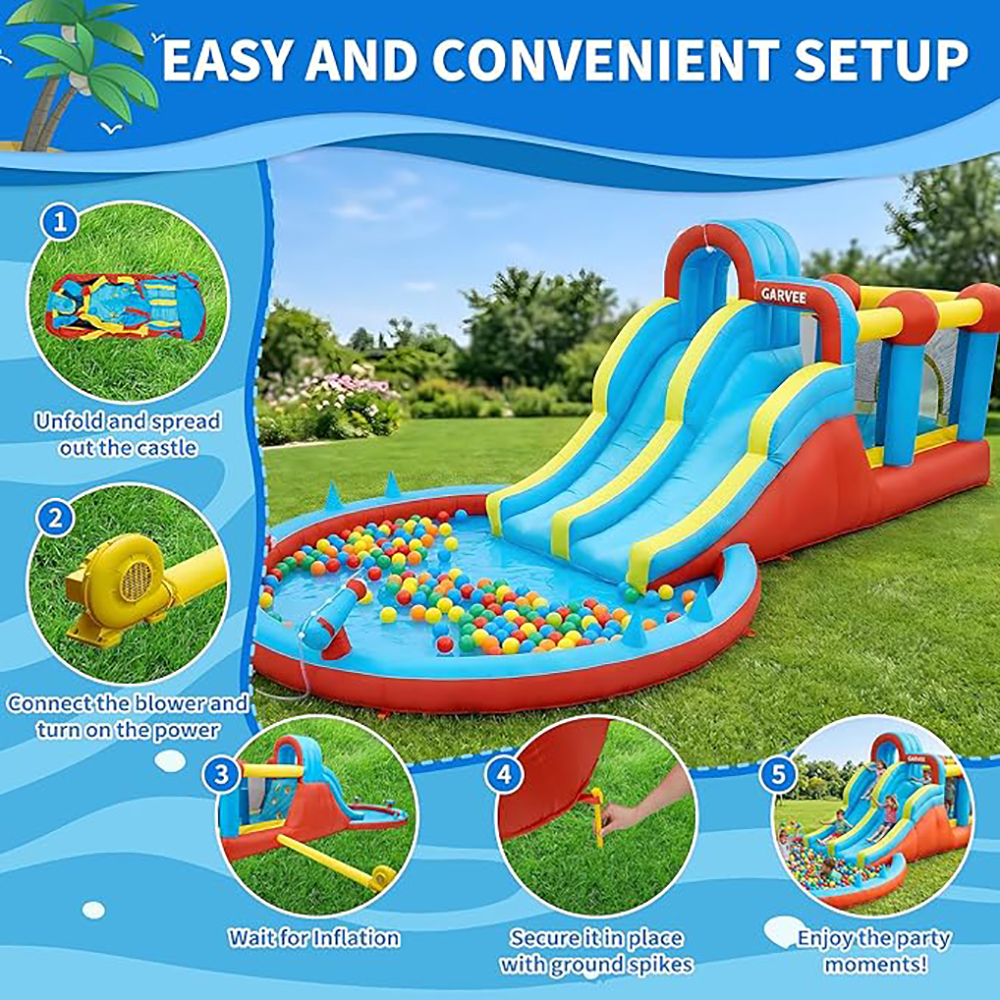 All-Season 8-in-1 Inflatable W - Kids Outdoor Water Slide ulasan dan harga