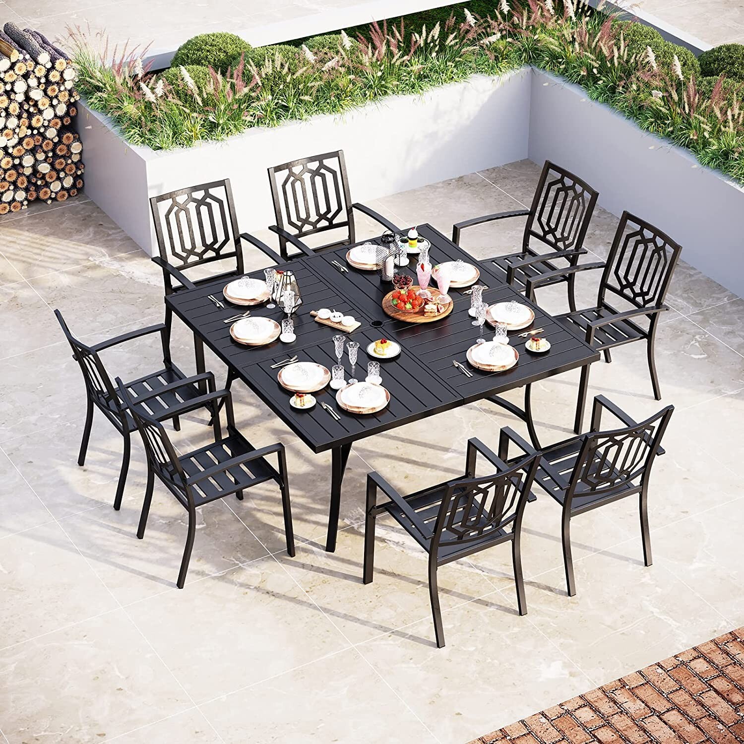 9 Piece Patio Table Set Outdoo - Kids Outdoor Dining Set ulasan dan harga