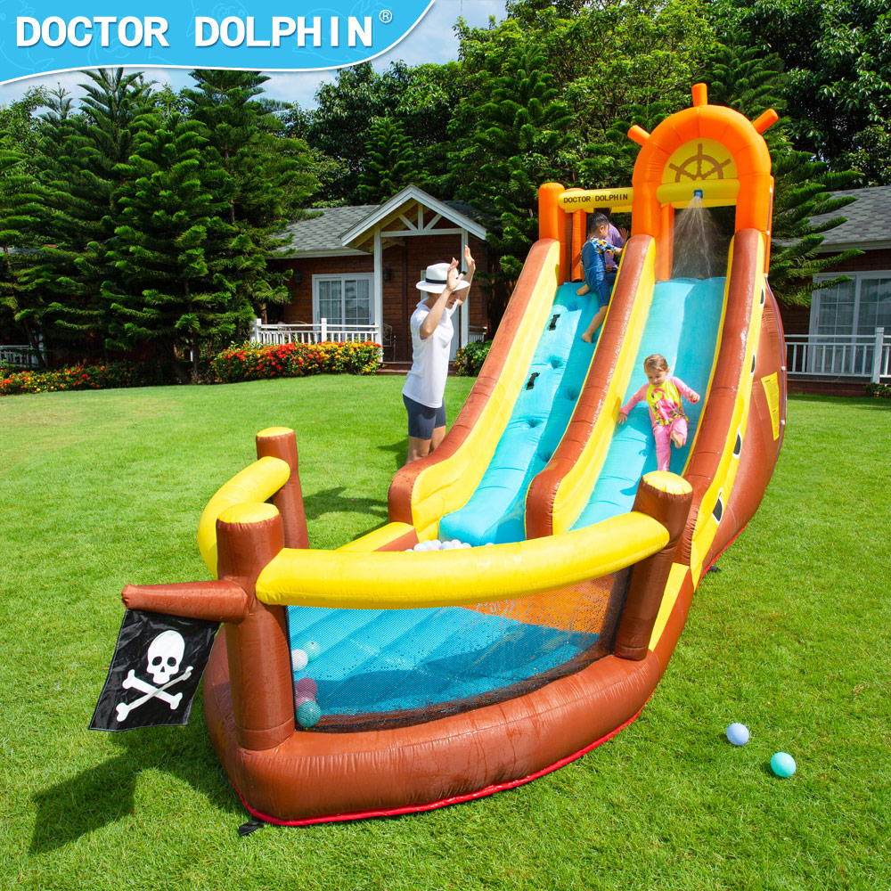 Doctor Dolphin Pirate Ship Out - Kids Outdoor Water Slide ulasan dan harga