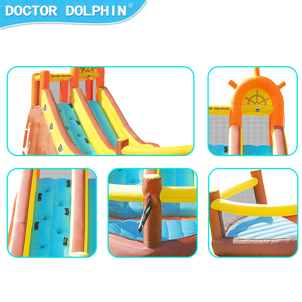 Doctor Dolphin Pirate Ship Out - Kids Outdoor Water Slide ulasan dan harga