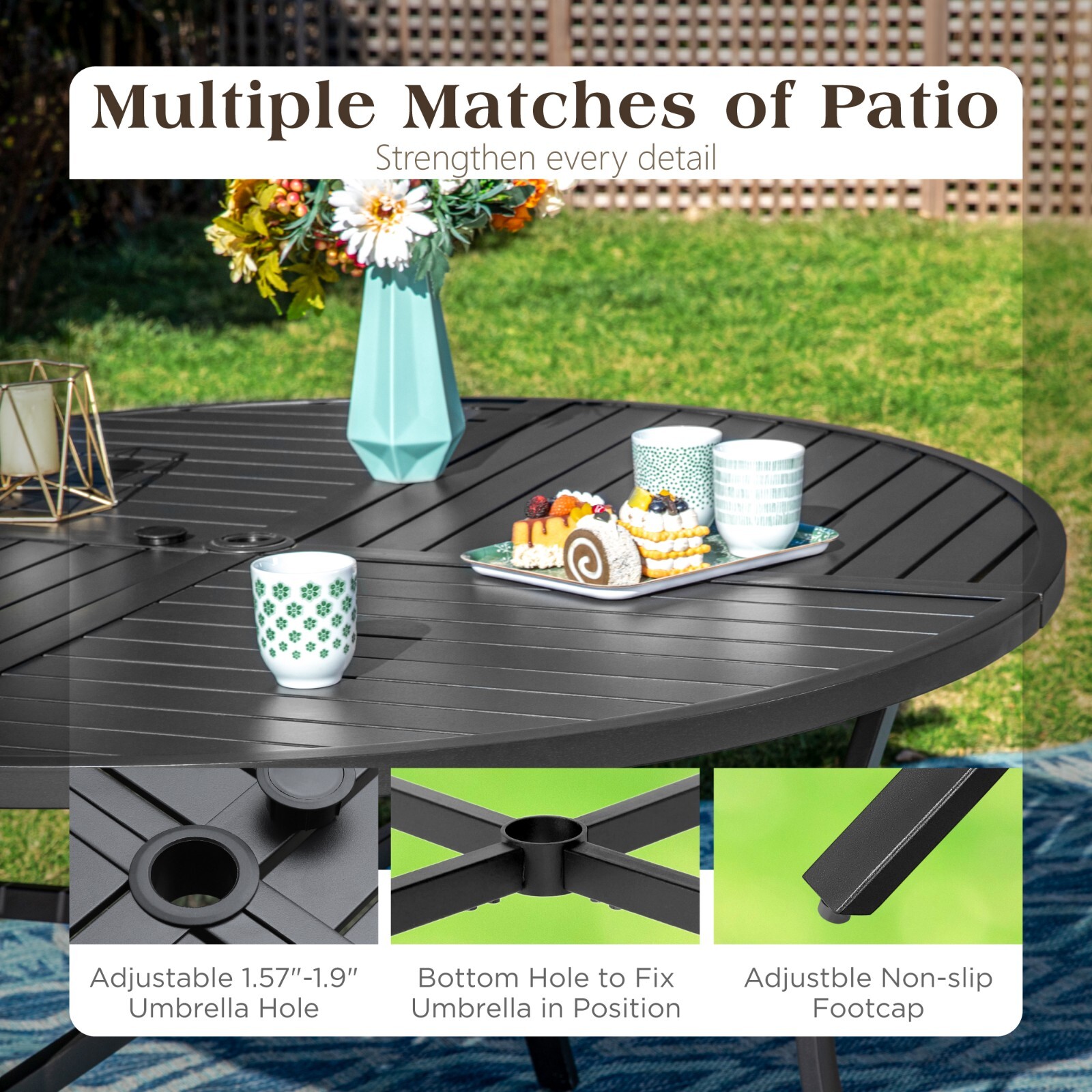 7Piece Patio Dining Set with U - Kids Outdoor Dining Set ulasan dan harga