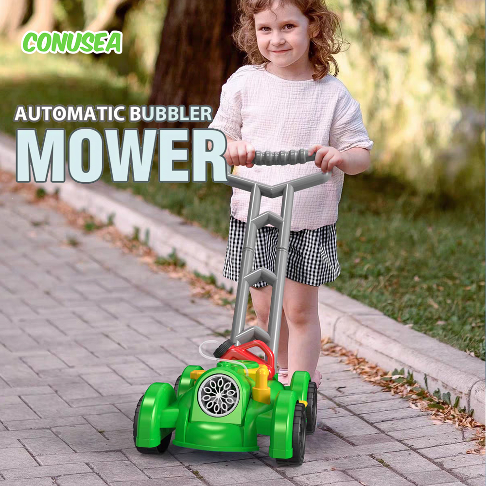 Trolley Bubble Machine Gun Car - Kids Outdoor Lawn Mower ulasan dan harga