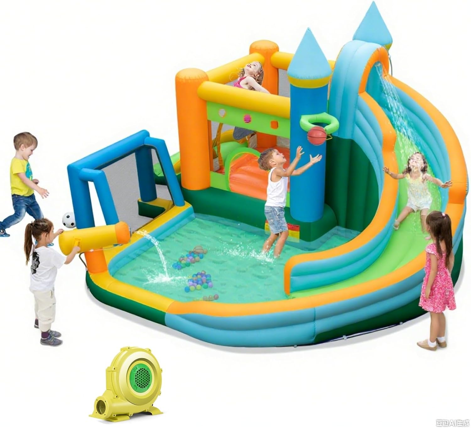 9-in-1 Inflatable Water Slide  - Kids Outdoor Water Slide ulasan dan harga