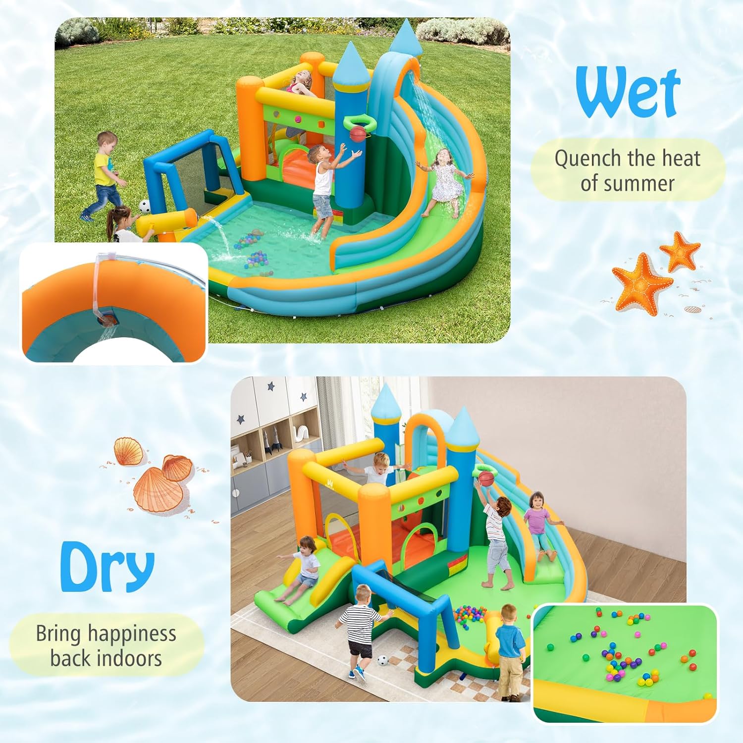 9-in-1 Inflatable Water Slide  - Kids Outdoor Water Slide ulasan dan harga