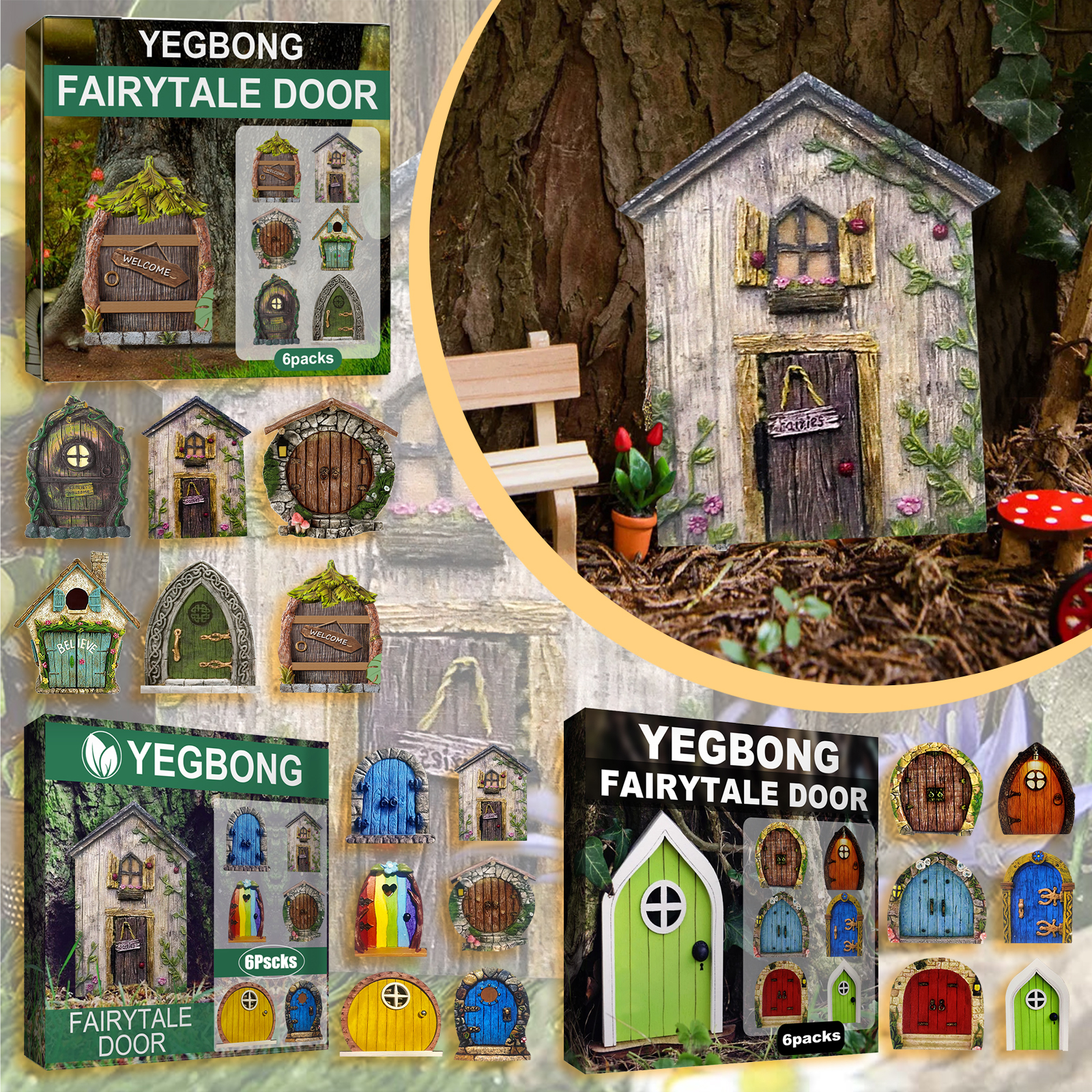 Miniature Fairy Doors for Tree - Kids Outdoor Fairy Garden ulasan dan harga