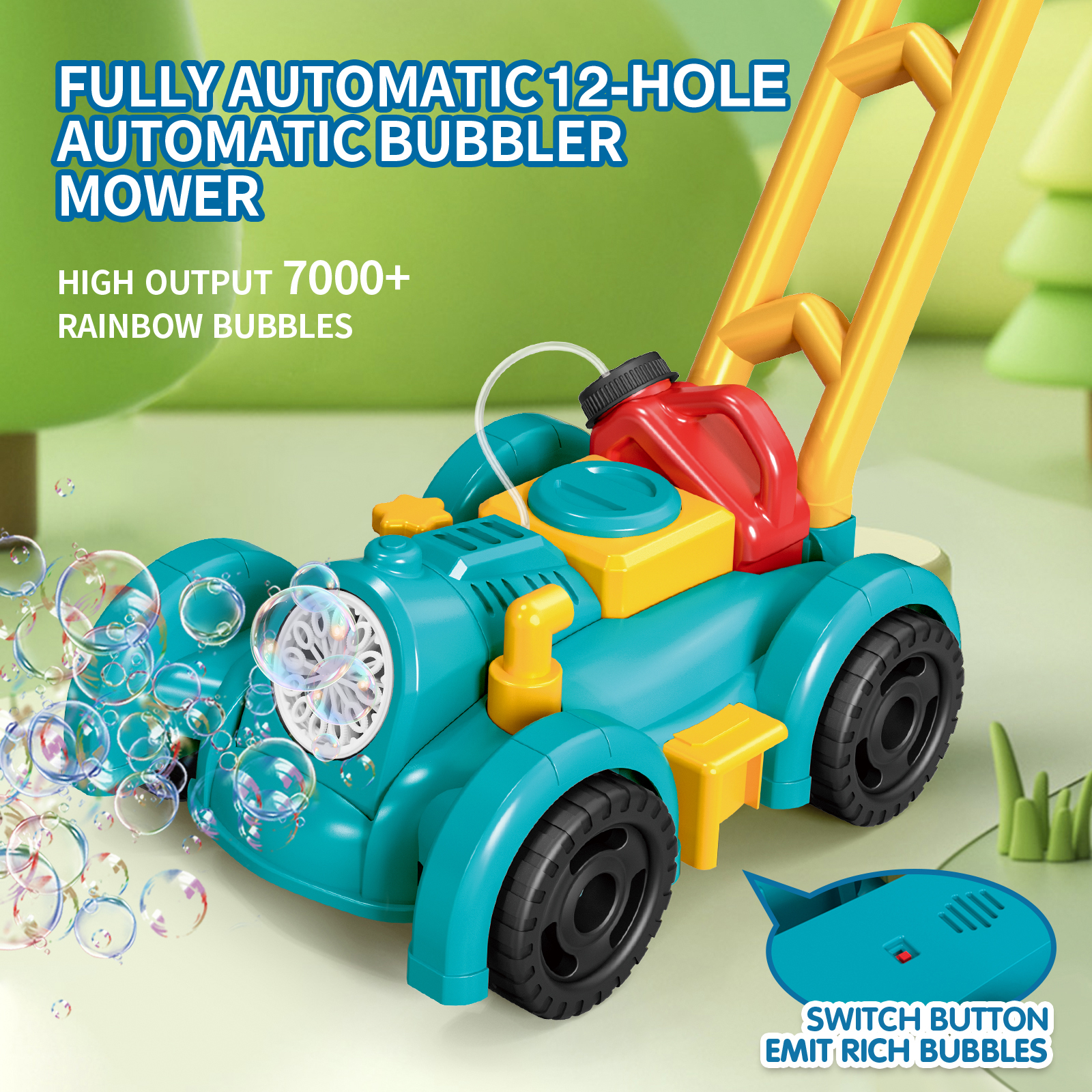 Fully Automatic Trolley Bubble - Kids Outdoor Lawn Mower ulasan dan harga