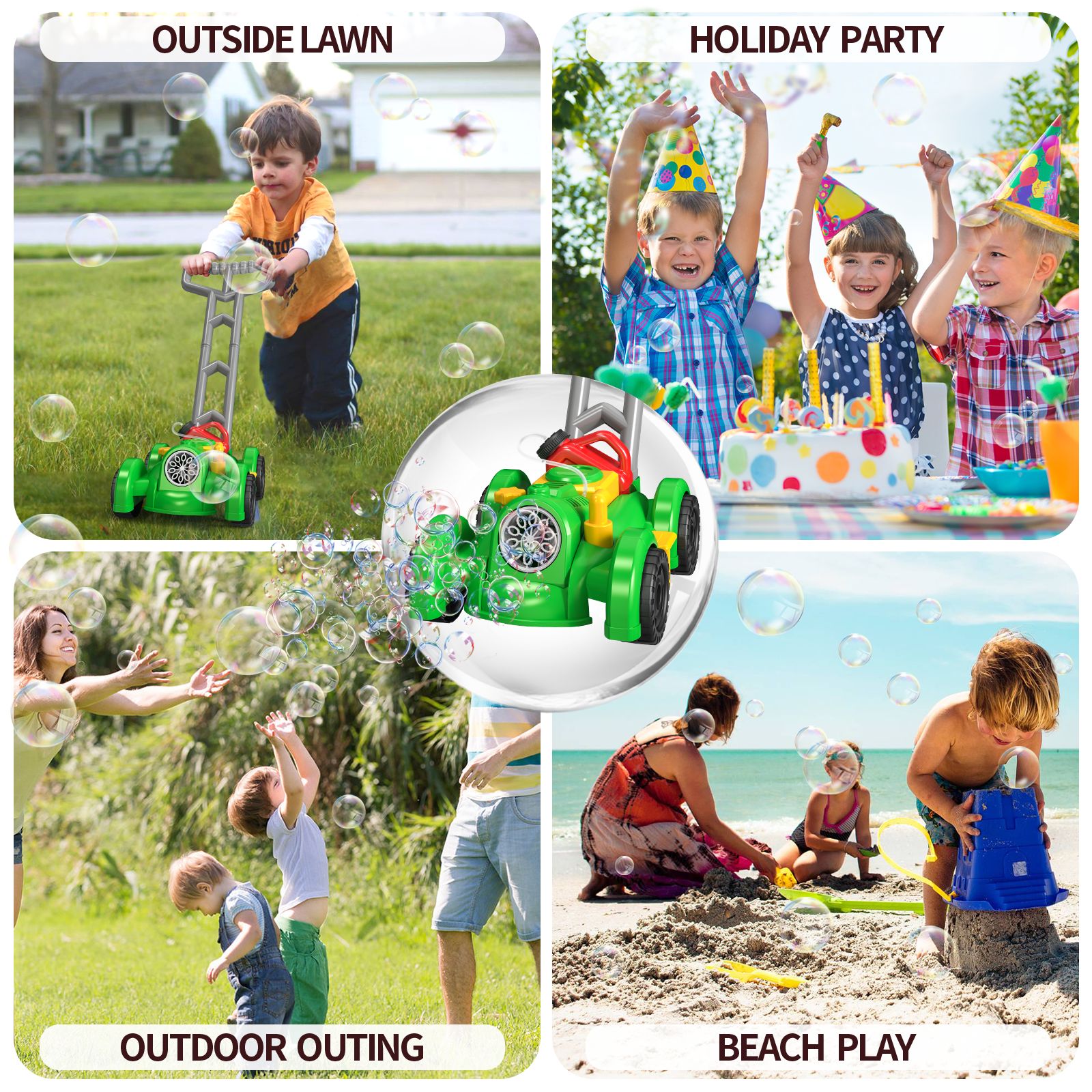 Fully Automatic Trolley Bubble - Kids Outdoor Lawn Mower ulasan dan harga