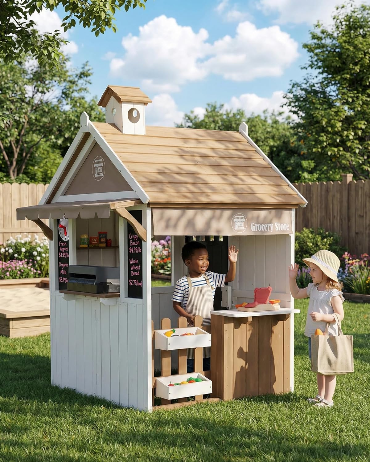 2-in-1 Cedar Wooden Kids Outdo - Kids Outdoor Grill ulasan dan harga