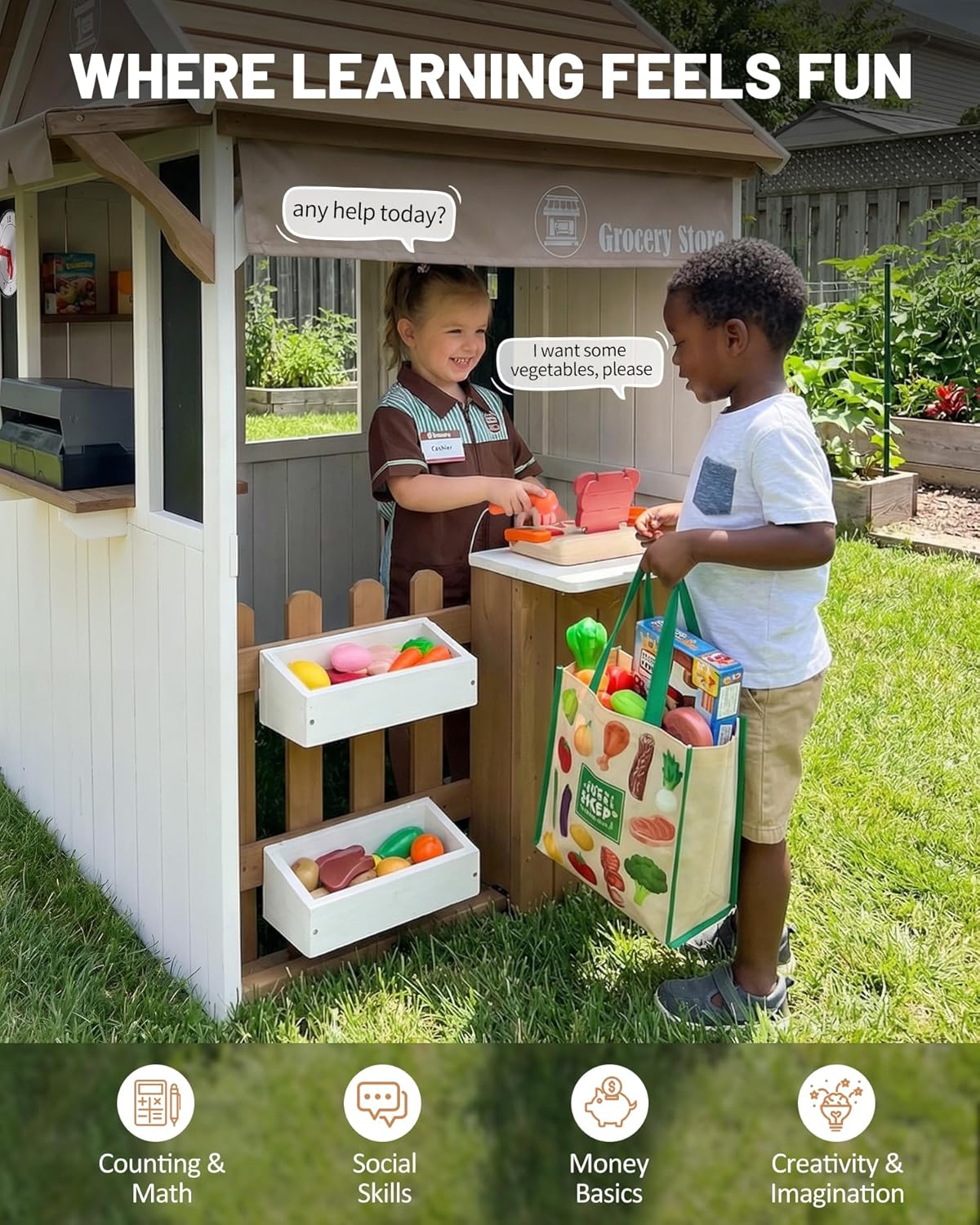 2-in-1 Cedar Wooden Kids Outdo - Kids Outdoor Grill ulasan dan harga