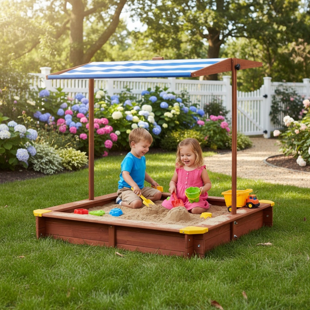 Wooden Kids Picnic Table, Sand - Kids Outdoor Water Play Table ulasan dan harga