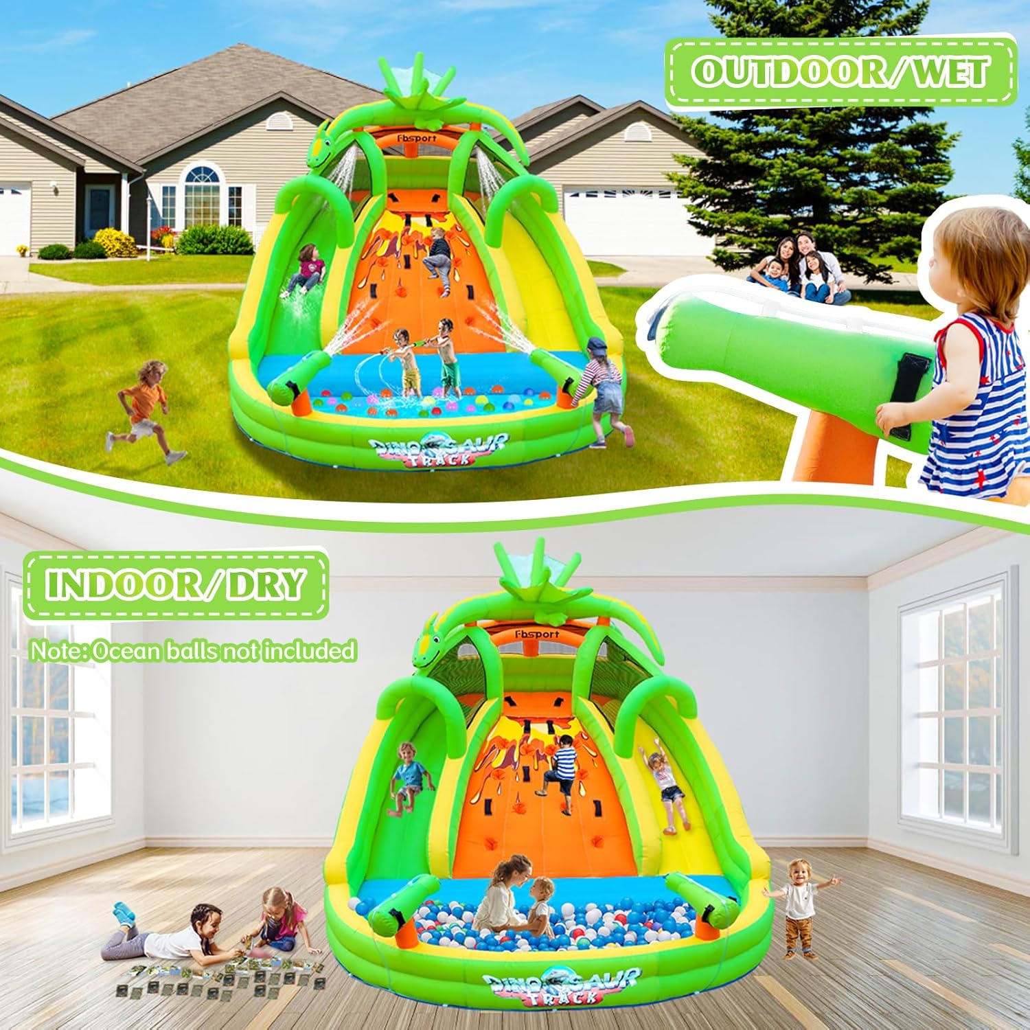Kids Inflatable Bounce House w - Kids Outdoor Water Slide ulasan dan harga