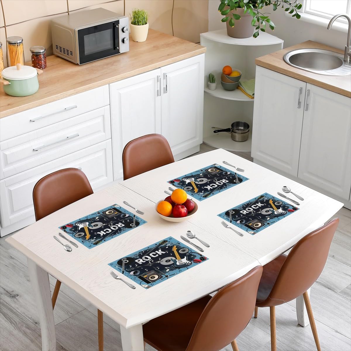Rock Music Placemats Set of 4  - Kids Outdoor Dining Set ulasan dan harga
