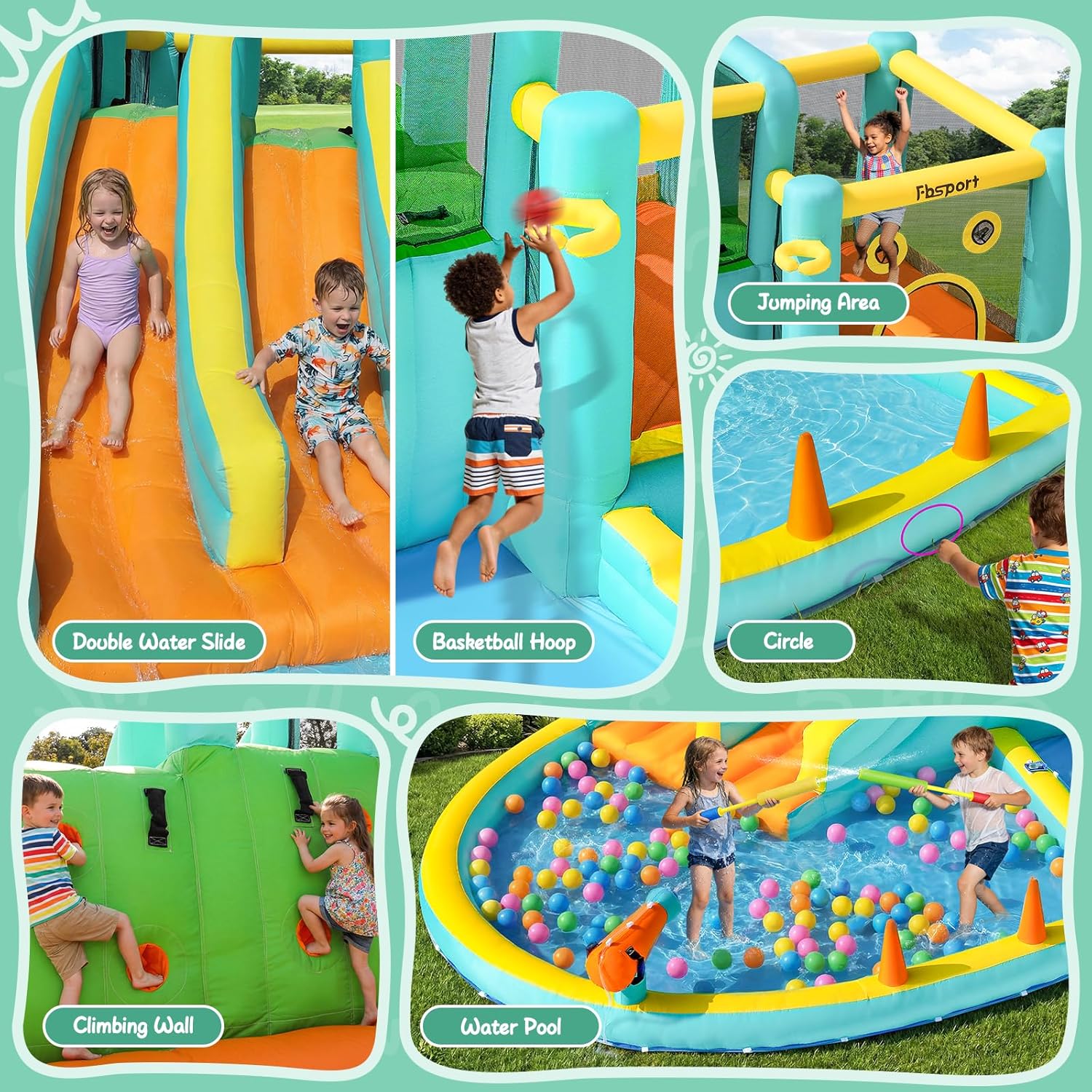 Double Slide Inflatable Water  - Kids Outdoor Water Slide ulasan dan harga