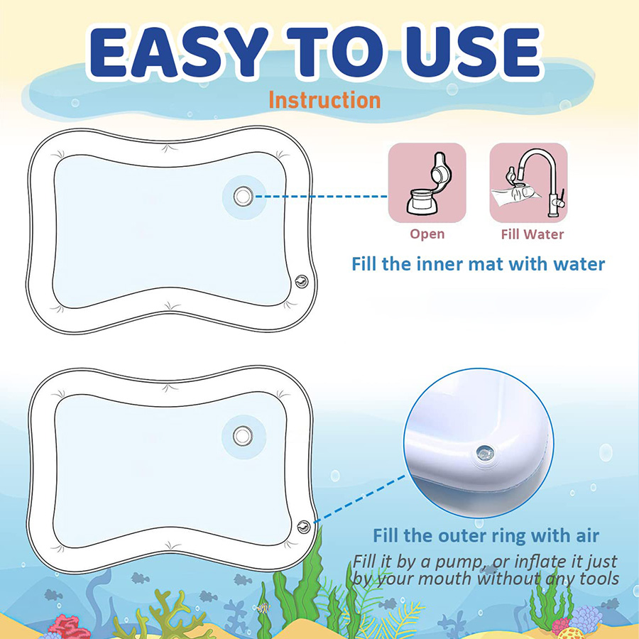 1pc Inflatable PVC Playing Mat - Kids Outdoor Water Play Table ulasan dan harga