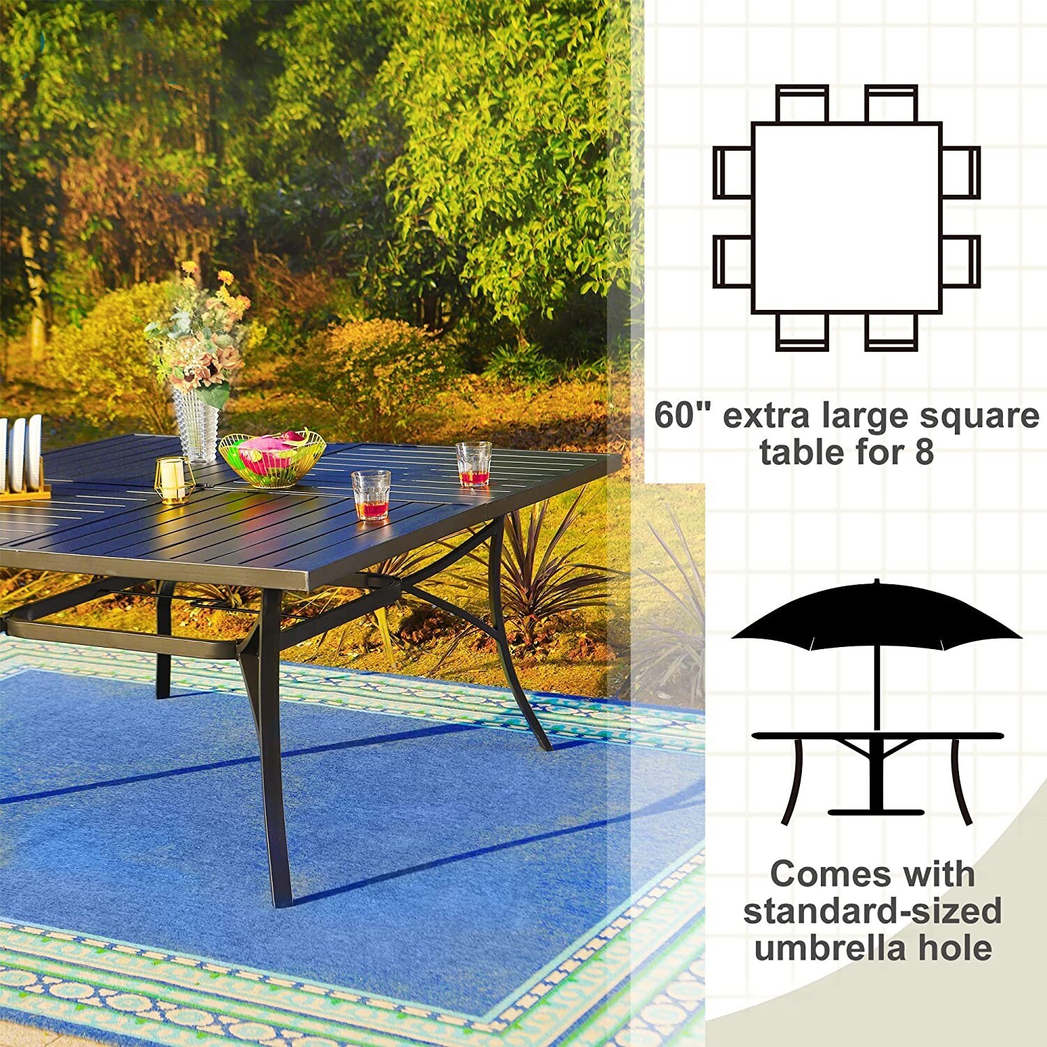 9 Piece Patio Table Set Outdoo - Kids Outdoor Dining Set ulasan dan harga