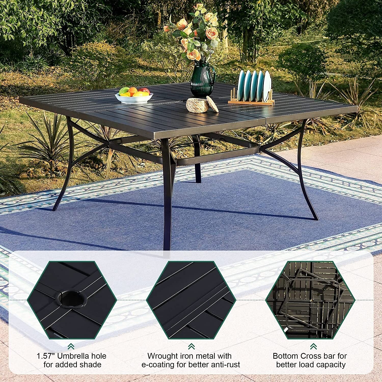 9 Piece Patio Table Set Outdoo - Kids Outdoor Dining Set ulasan dan harga