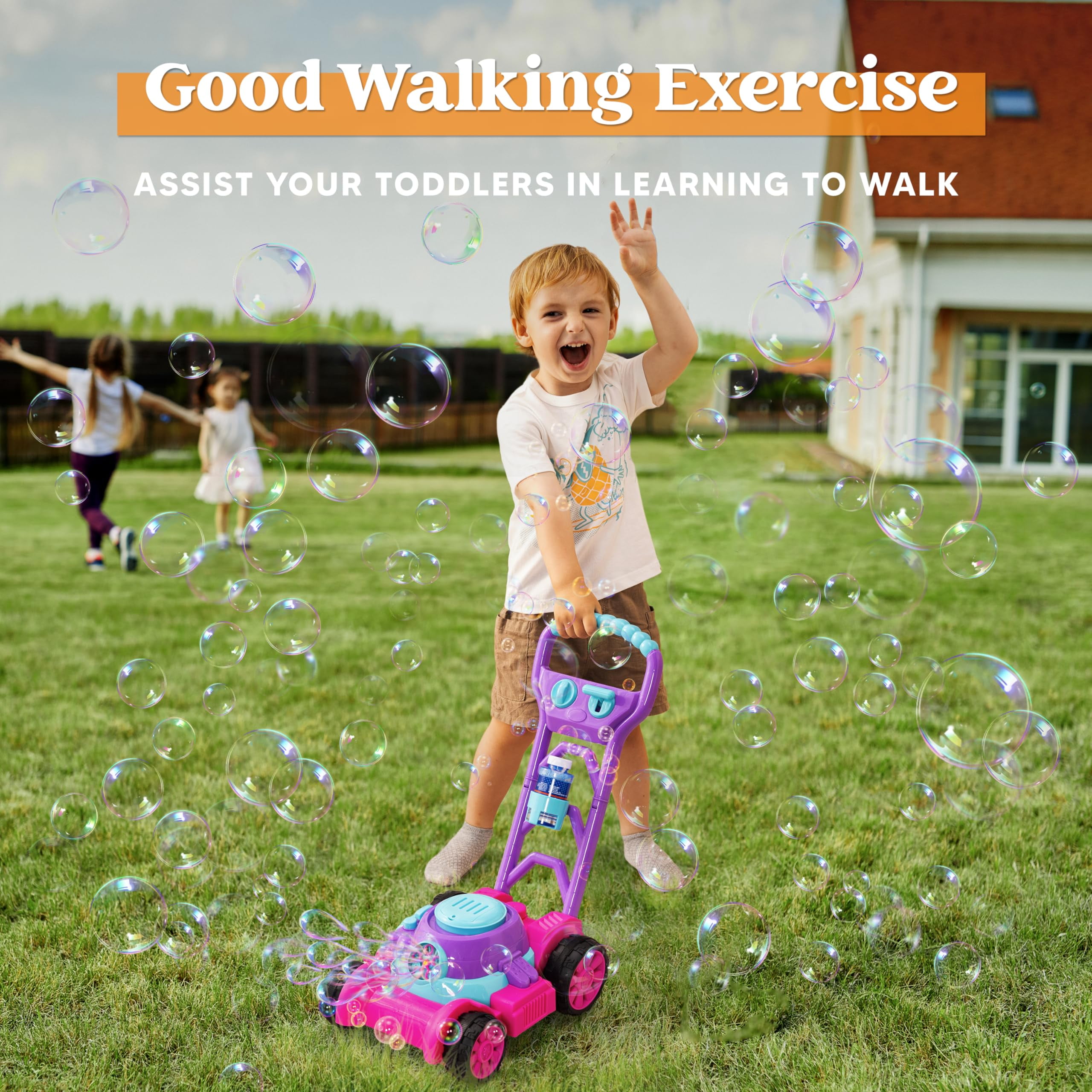 JOYFY Bubble Machine Bubble La - Kids Outdoor Lawn Mower ulasan dan harga