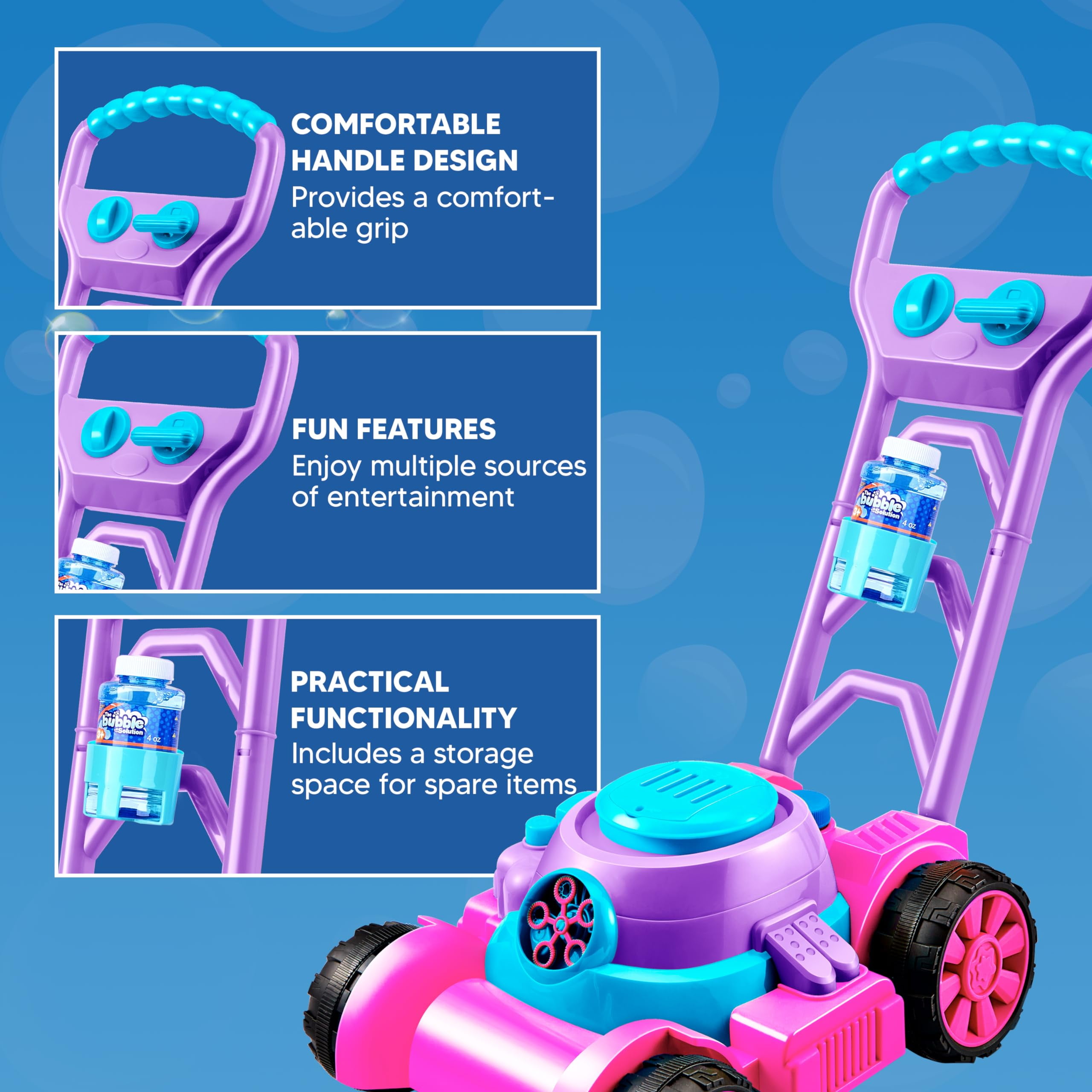 JOYFY Bubble Machine Bubble La - Kids Outdoor Lawn Mower ulasan dan harga