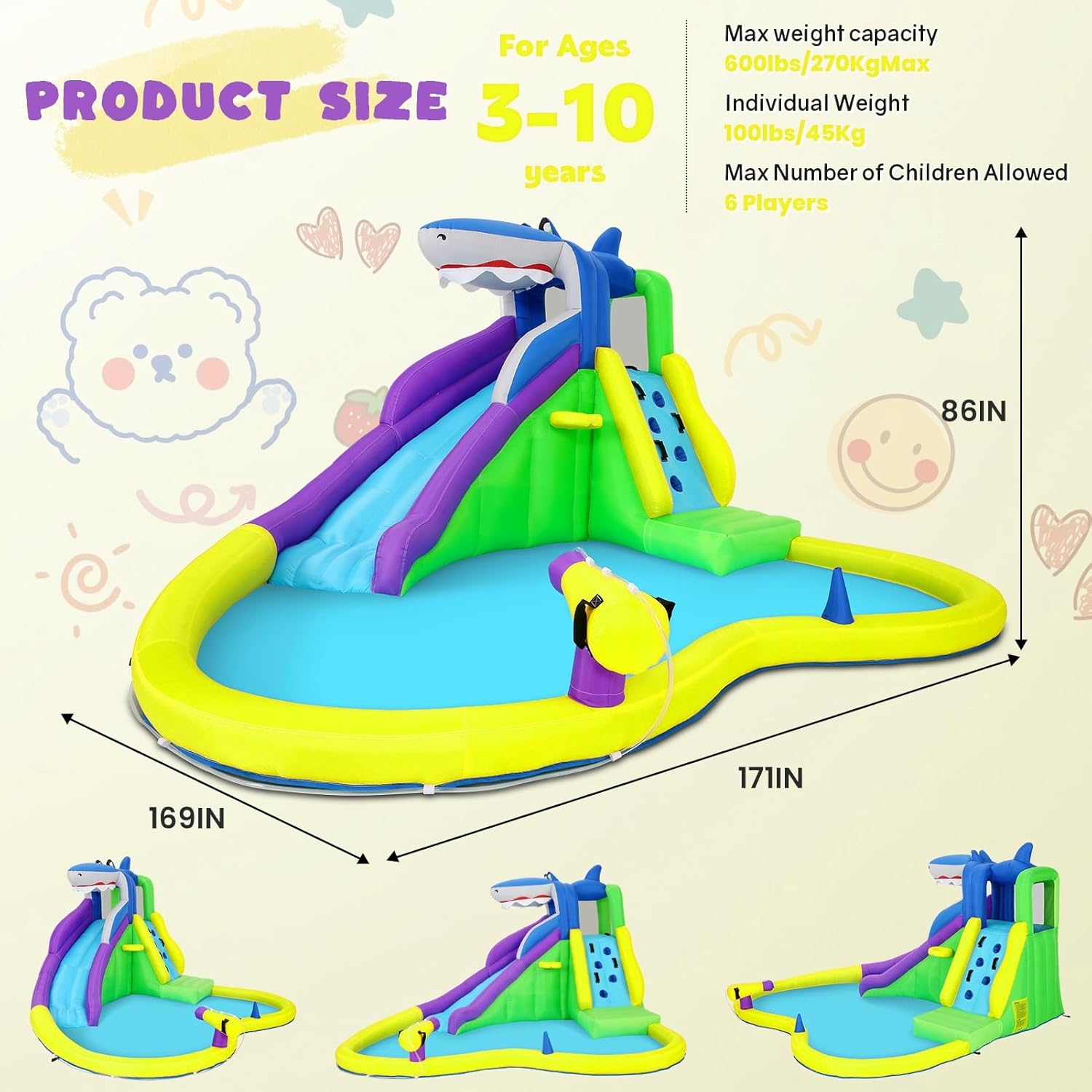 13x14FT Inflatable Bounce Hous - Kids Outdoor Water Play ulasan dan harga