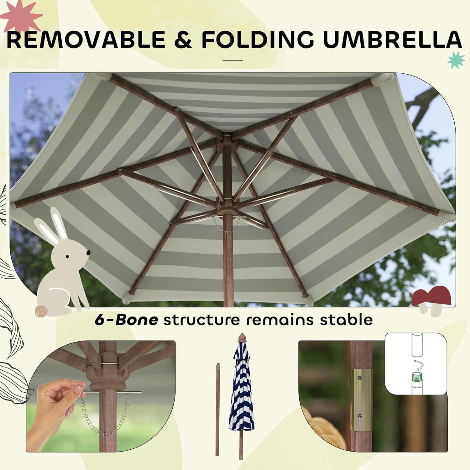 Wooden Kids Picnic Table & Ben - Kids Outdoor Bench With Umbrella ulasan dan harga