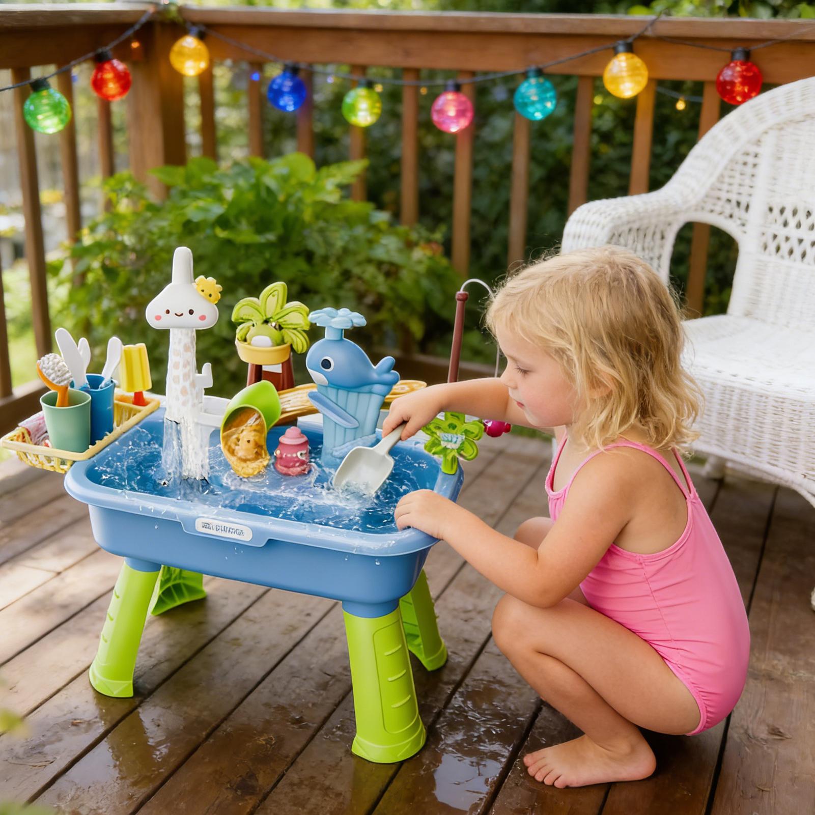 Children's Outdoor Beach Toy T - Kids Outdoor Water Play Table ulasan dan harga