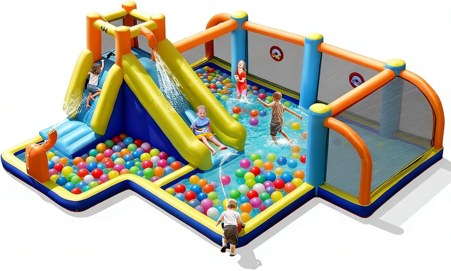 Inflatable Water Slide, Dual C - Kids Outdoor Water Slide ulasan dan harga