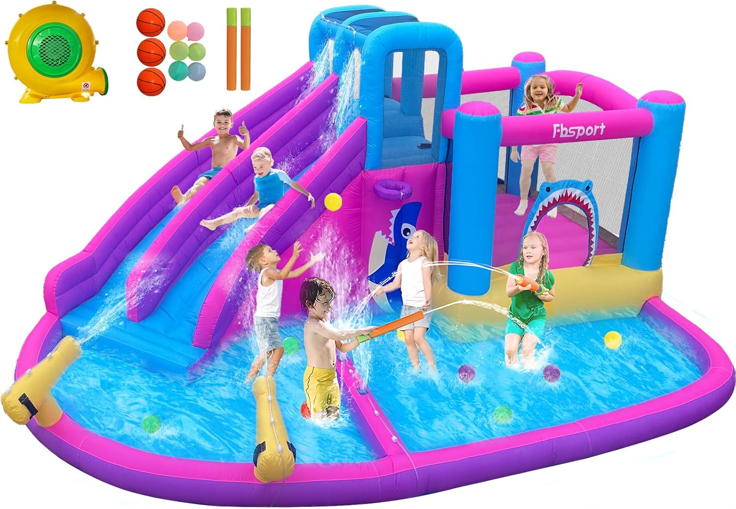 Twin Water Slides Inflatable B - Kids Outdoor Water Slide ulasan dan harga
