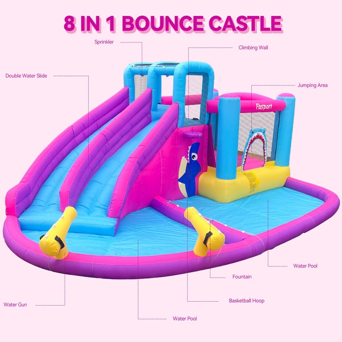 Twin Water Slides Inflatable B - Kids Outdoor Water Slide ulasan dan harga