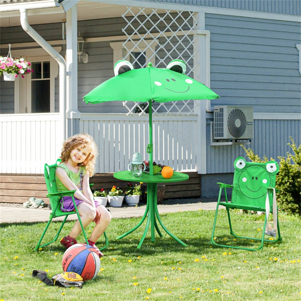 Kids Green Cartoon Frog Patio  - Kids Outdoor Dining Set ulasan dan harga